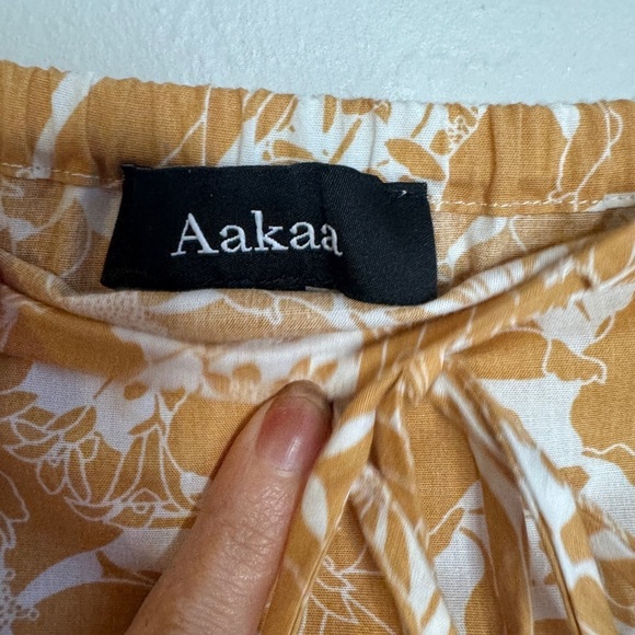Aakaa Cream and Brown Tiered Maxi Skirt - Picture 4 of 8